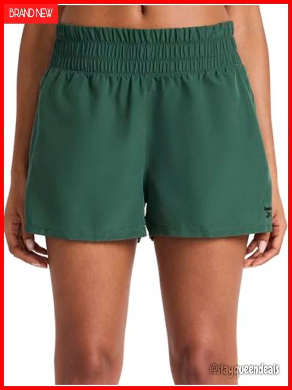 Reebok Womens Running Shorts 3" Zip Pocket Athletic Shorts Poly Woven Mid Rise
